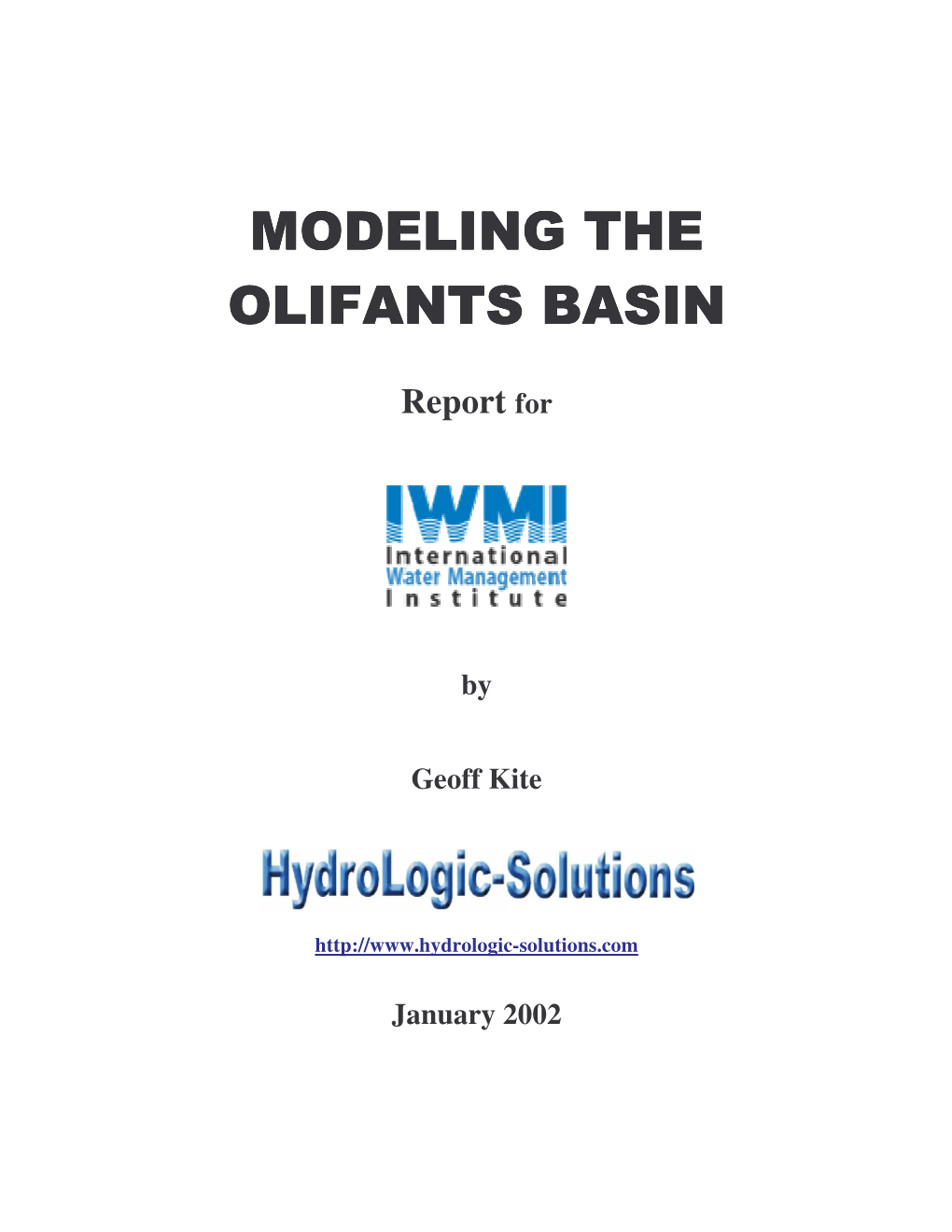 Modelling the Olifants Basin with SLURP