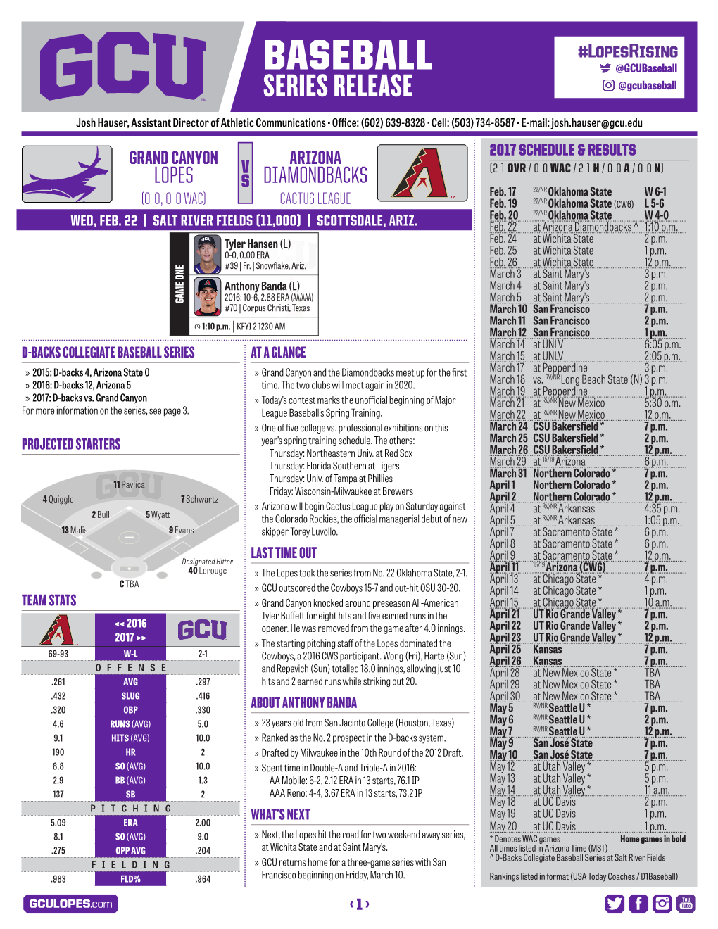 BASEBALL @Gcubaseball SERIES RELEASE @Gcubaseball