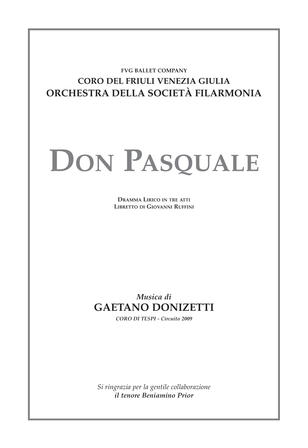 Don Pasquale Interno Libretto