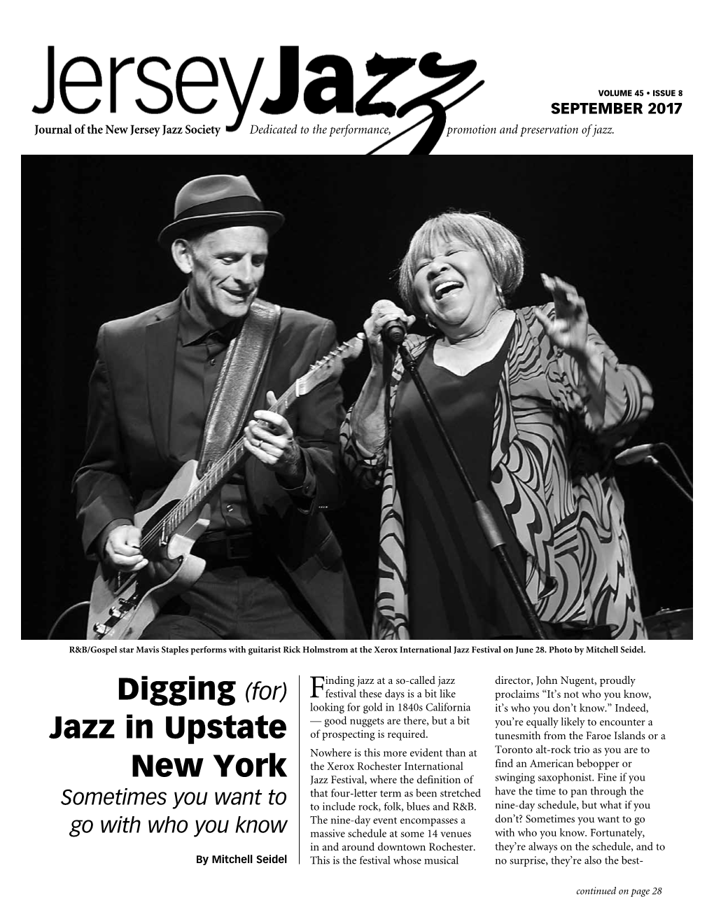 (For) Jazz in Upstate New York Story and Photos by Mitchell Seidel Continued from Page 1 Attended Shows