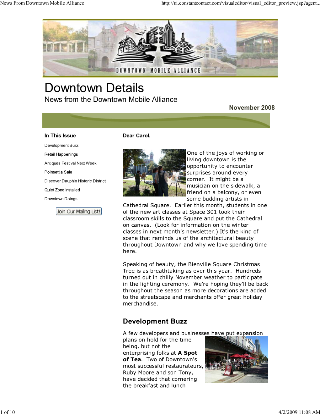 News from Downtown Mobile A