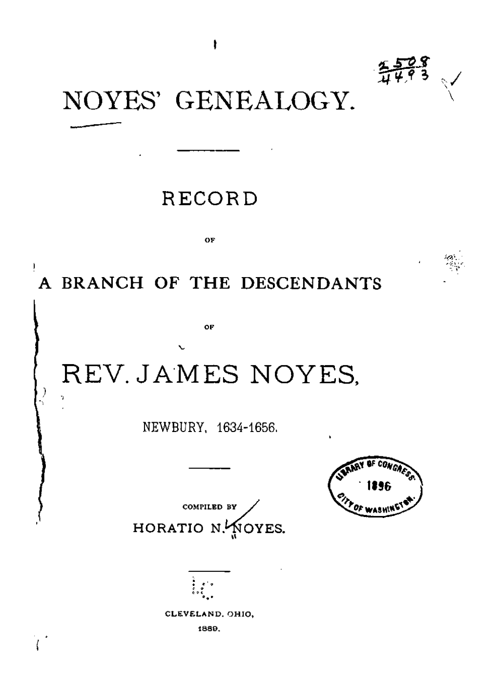 Noyes' Genealogy