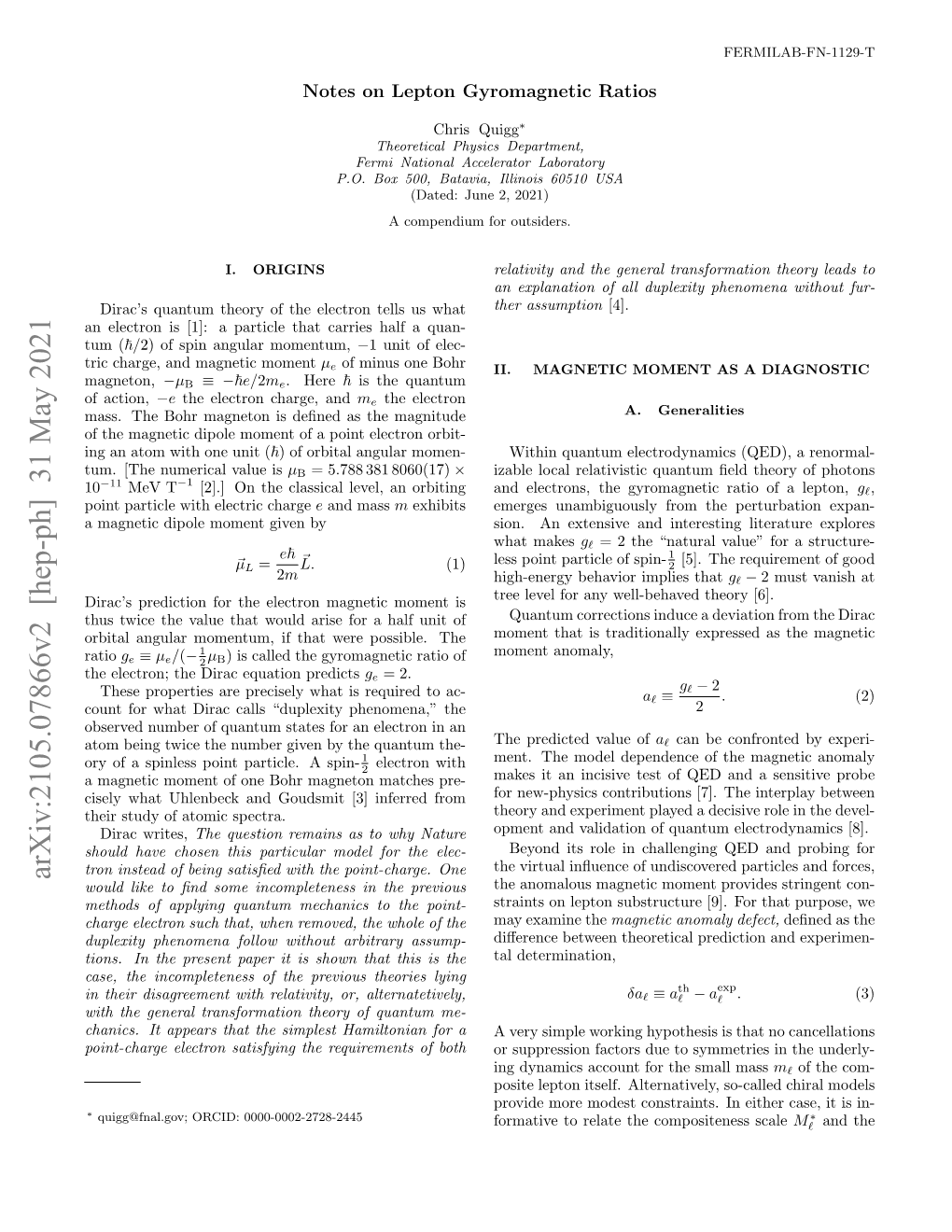 Arxiv:2105.07866V2 [Hep-Ph] 31 May 2021