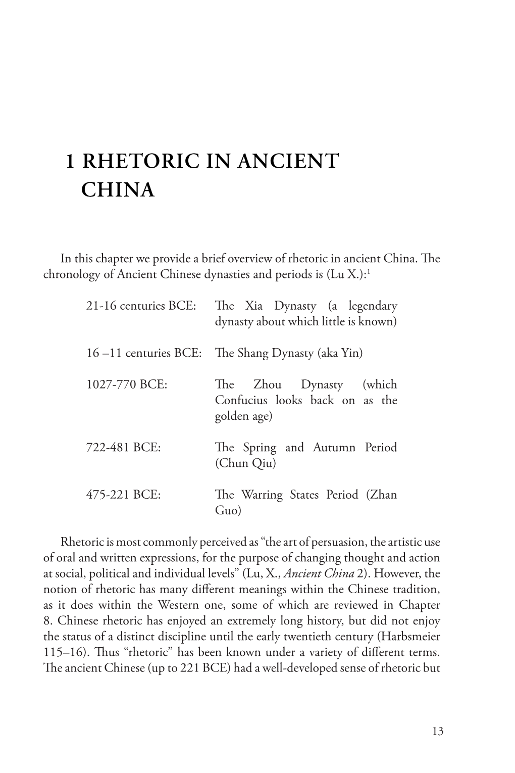 1 Rhetoric in Ancient China