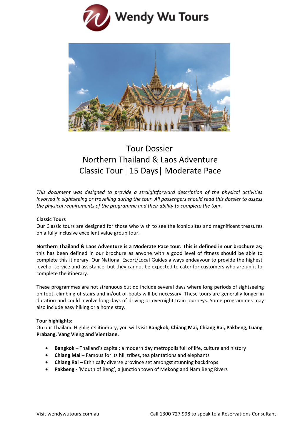 Tour Dossier Northern Thailand & Laos Adventure Classic Tour 15