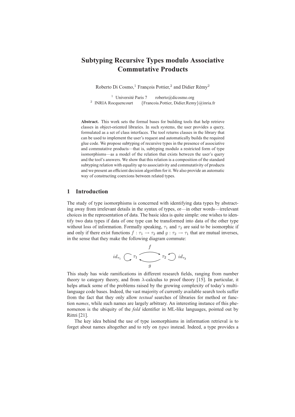 Subtyping Recursive Types Modulo Associative Commutative Products