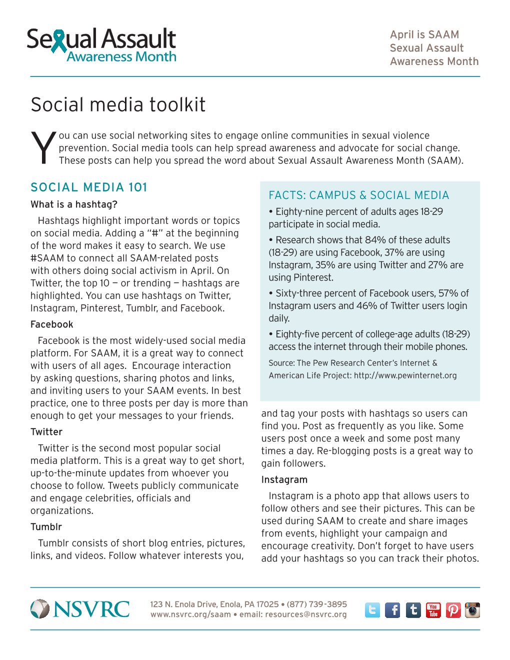 SAAM Social Media Toolkit