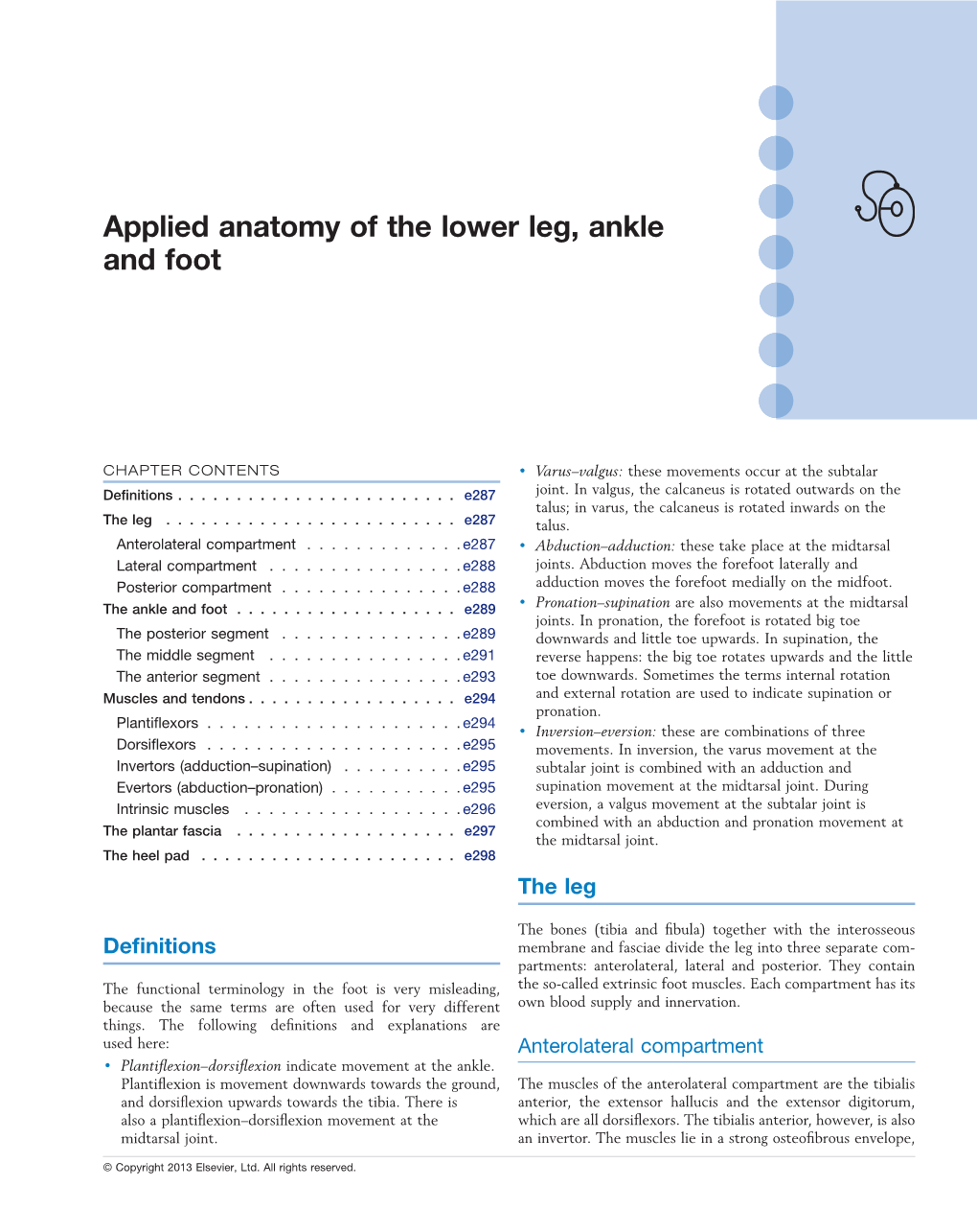 Applied Anatomy of the Lower Leg, Ankle and Foot