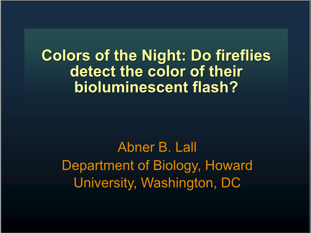 Do Fireflies Detect the Color of Their Bioluminescent Flash?