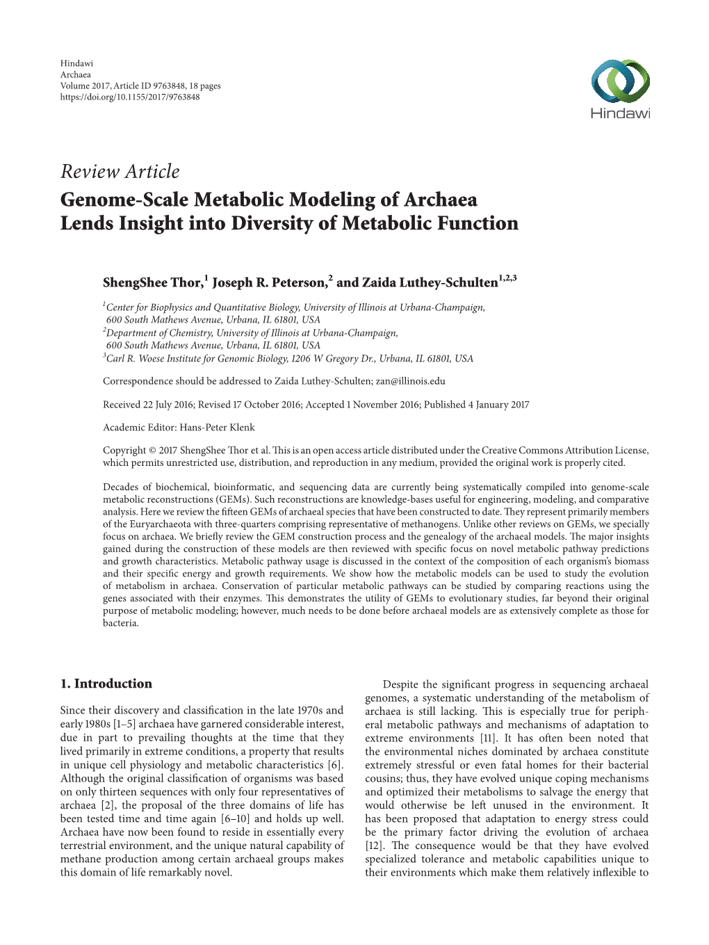 Genome-Scale Metabolic Modeling of Archaea Lends Insight Into Diversity of Metabolic Function