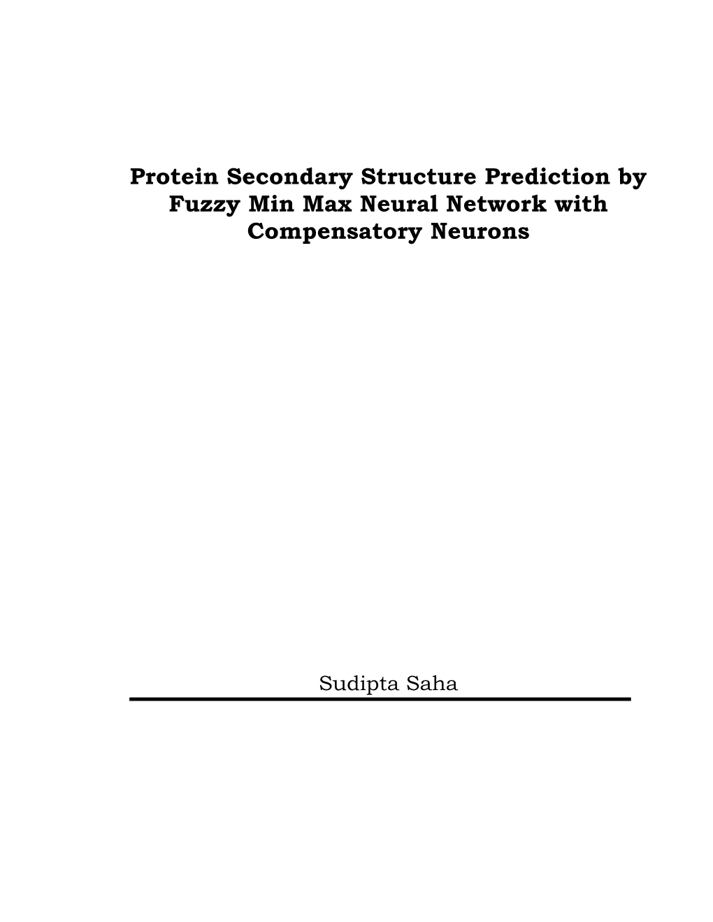 Protein Secondary Structure Prediction by Fuzzy Min Max Neural Network with Compensatory Neurons