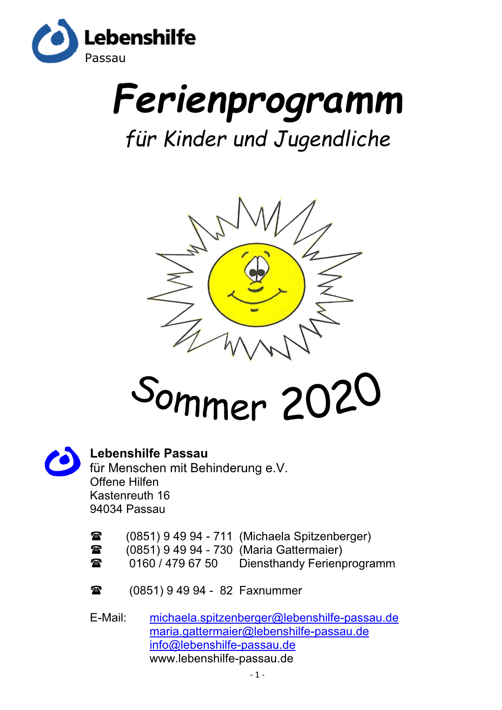 Ferienprogramm Für Kinder Und Jugendliche