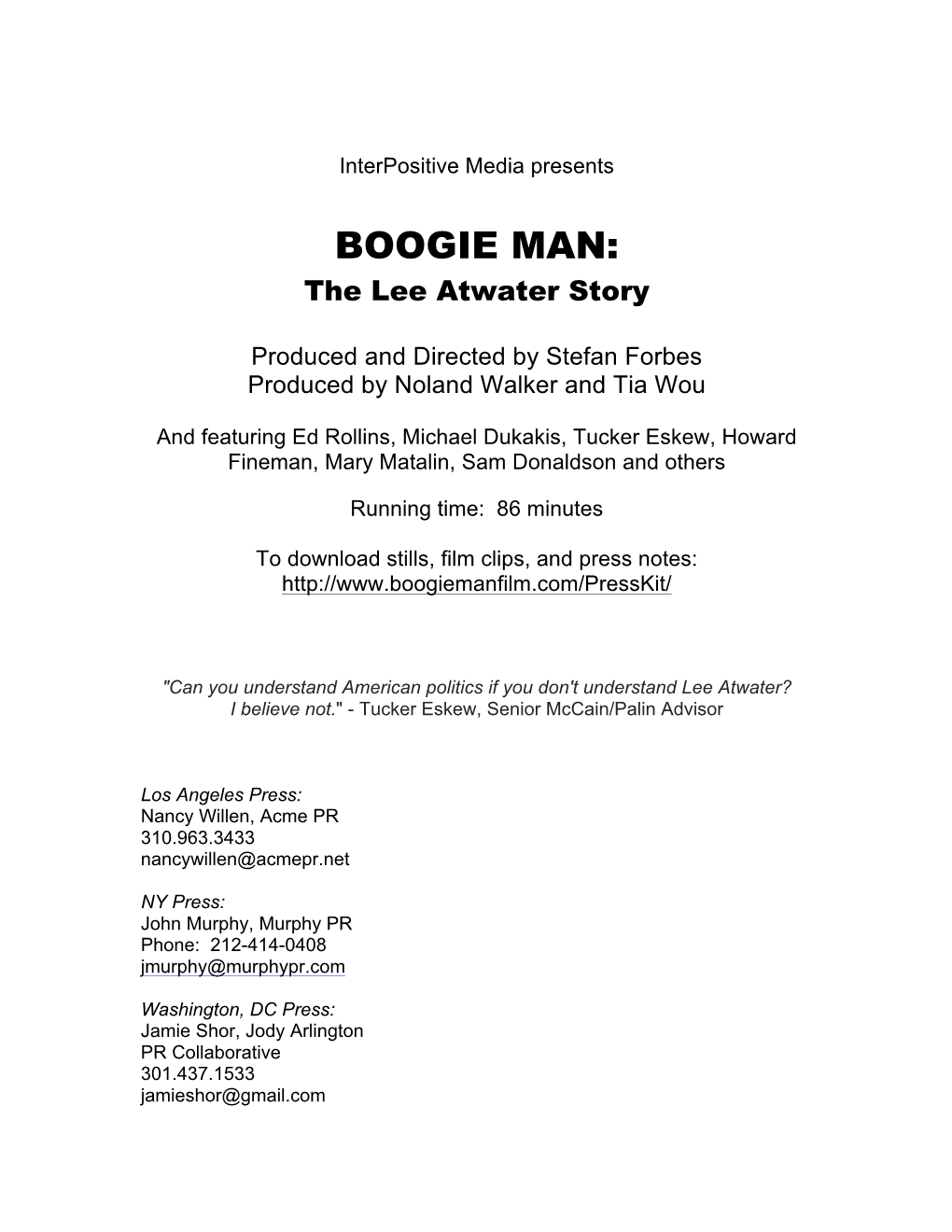 BOOGIE MAN: the Lee Atwater Story