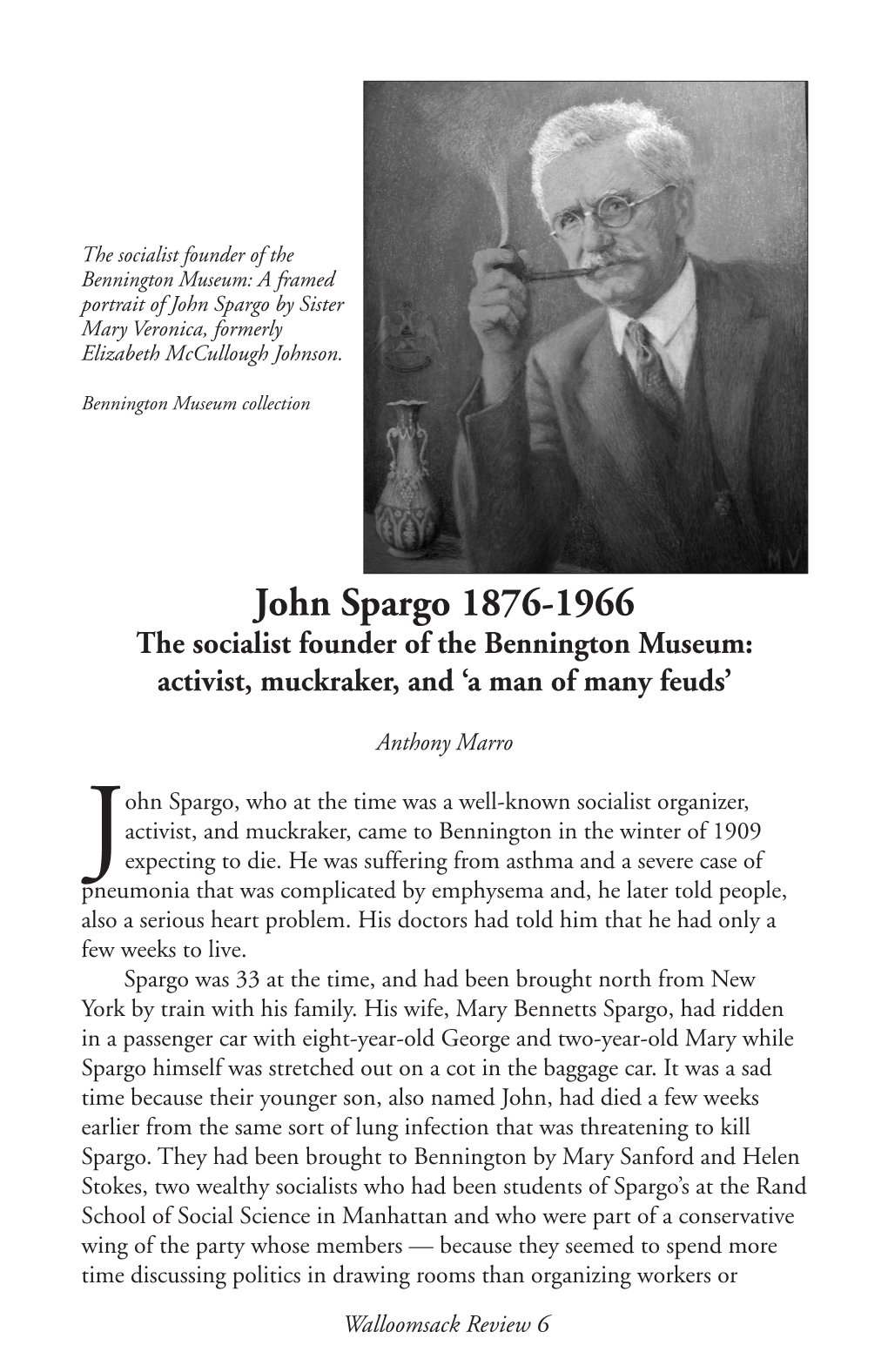 John Spargo by Sister Mary Veronica, Formerly Elizabeth Mccullough Johnson