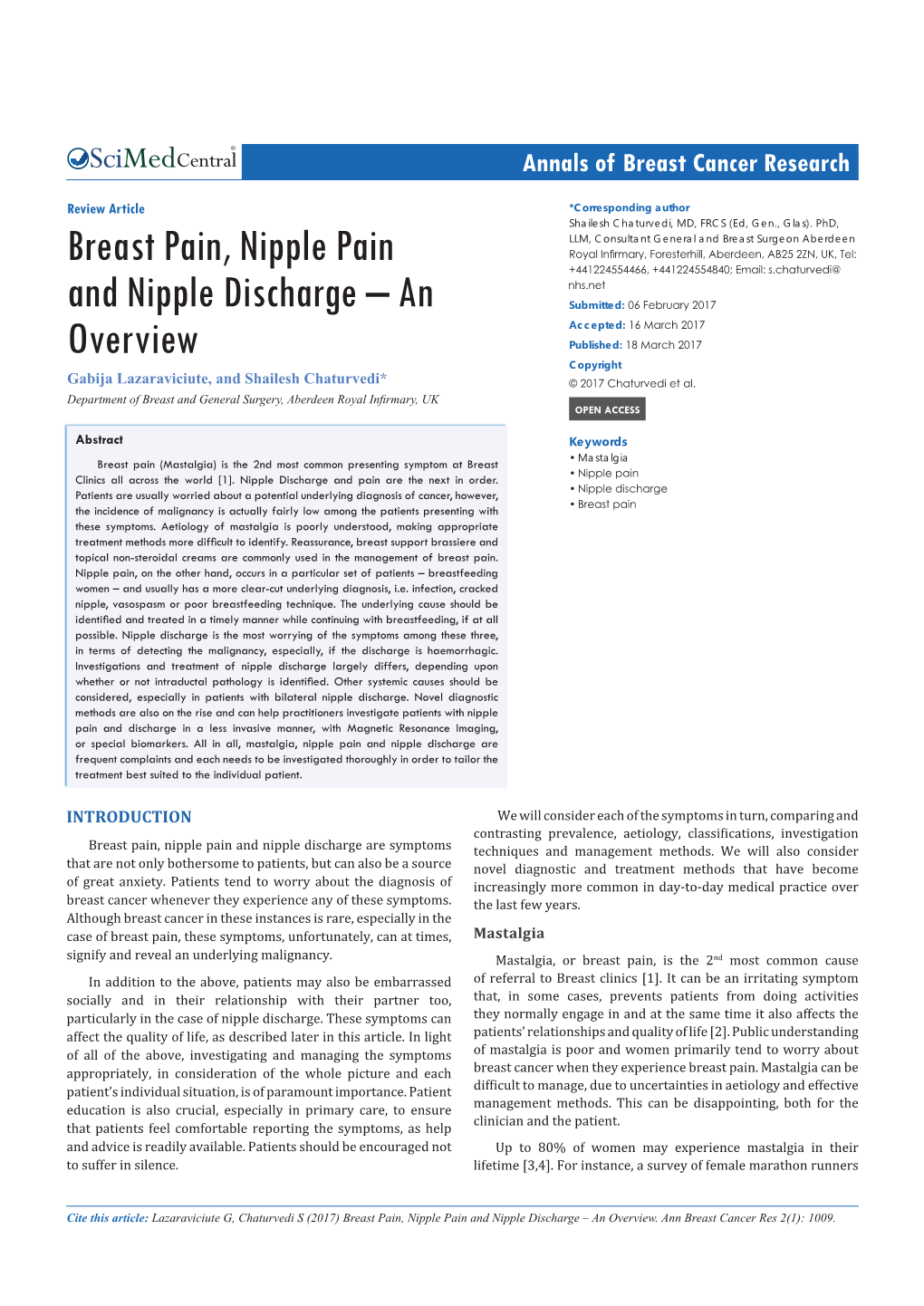 Breast Pain, Nipple Pain and Nipple Discharge Are Symptoms Techniques and Management Methods