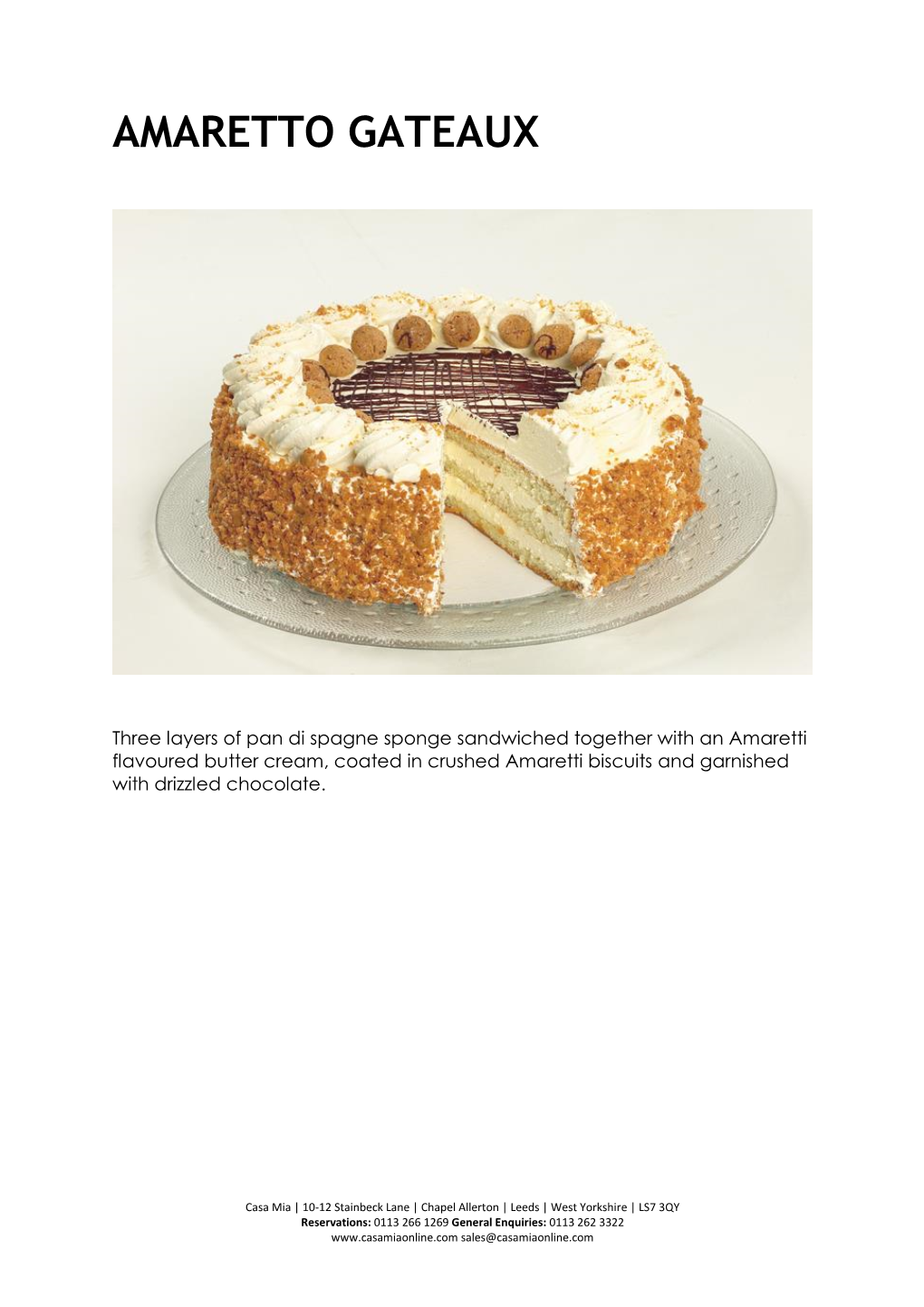 Amaretto Gateaux