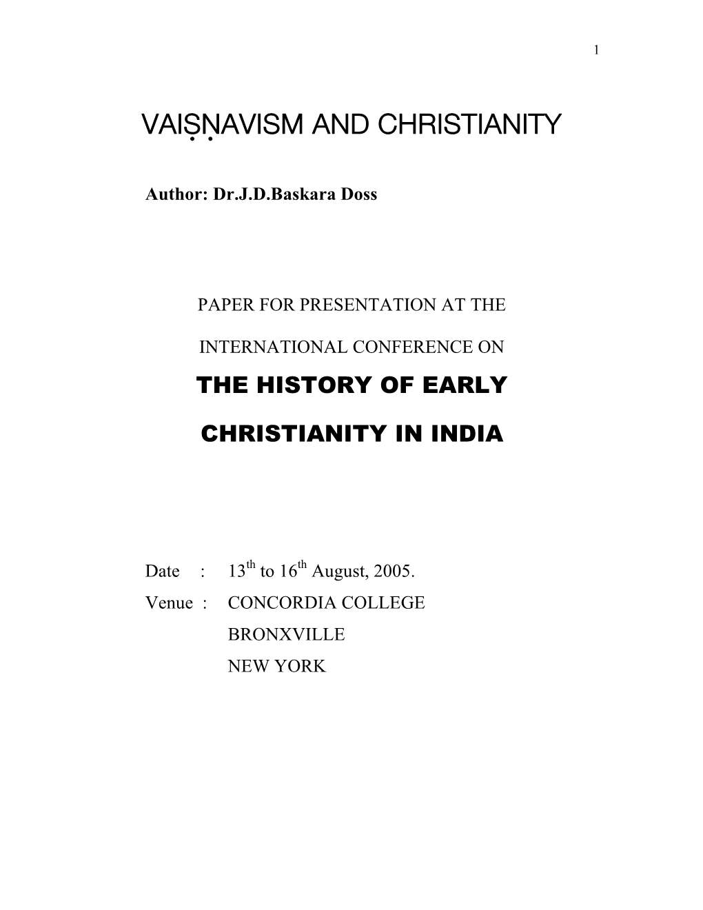 Vai瘈avism and Christianity