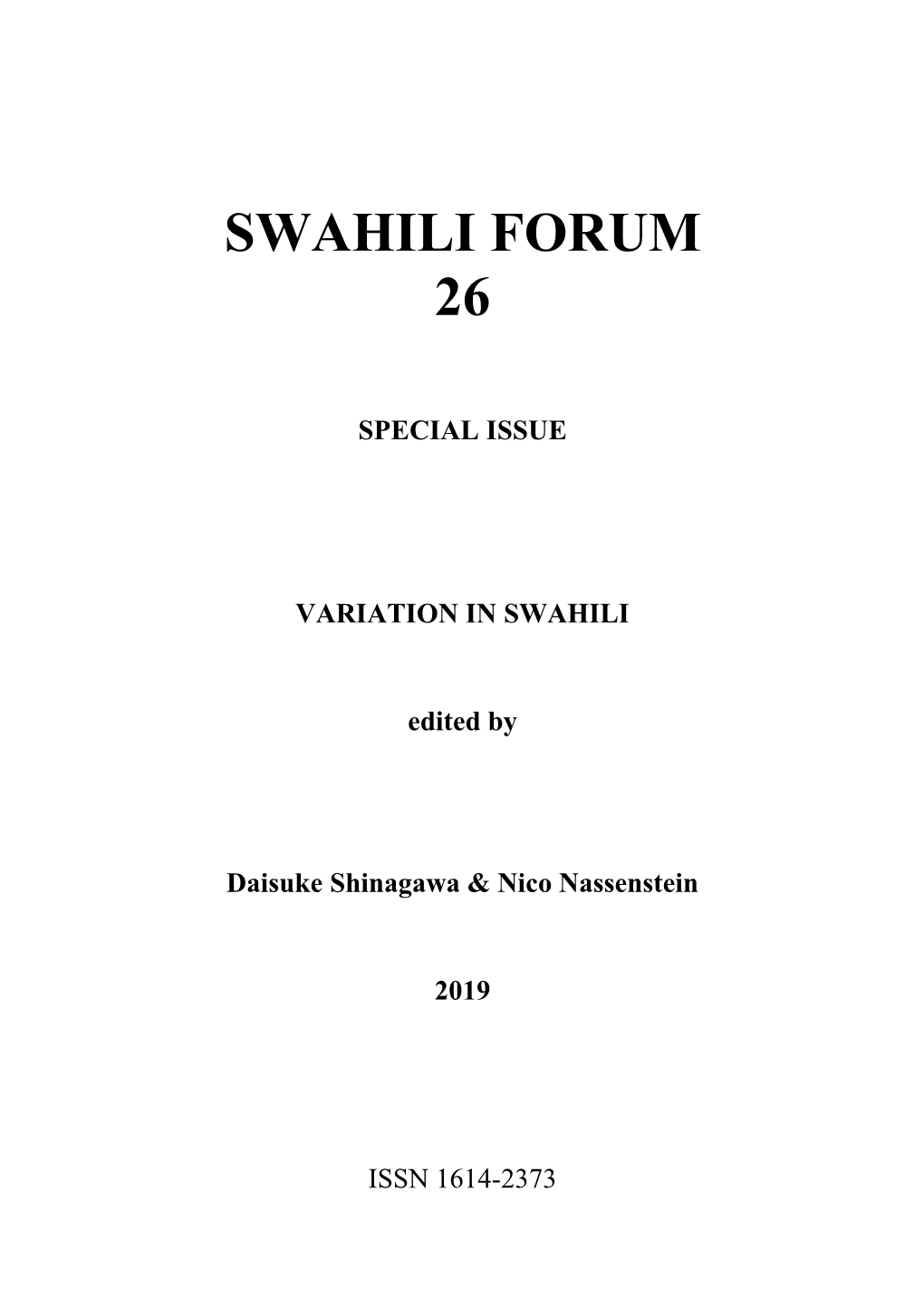 Swahili Forum 26