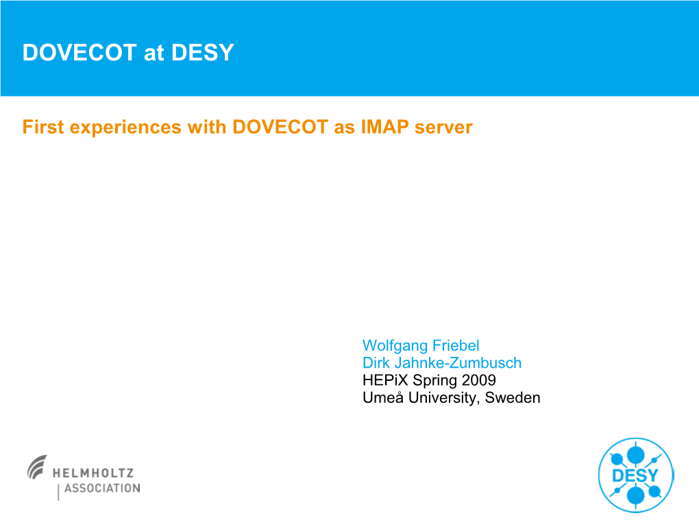 DOVECOT at DESY