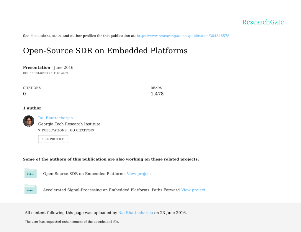 Open-Source SDR on Embedded Platforms