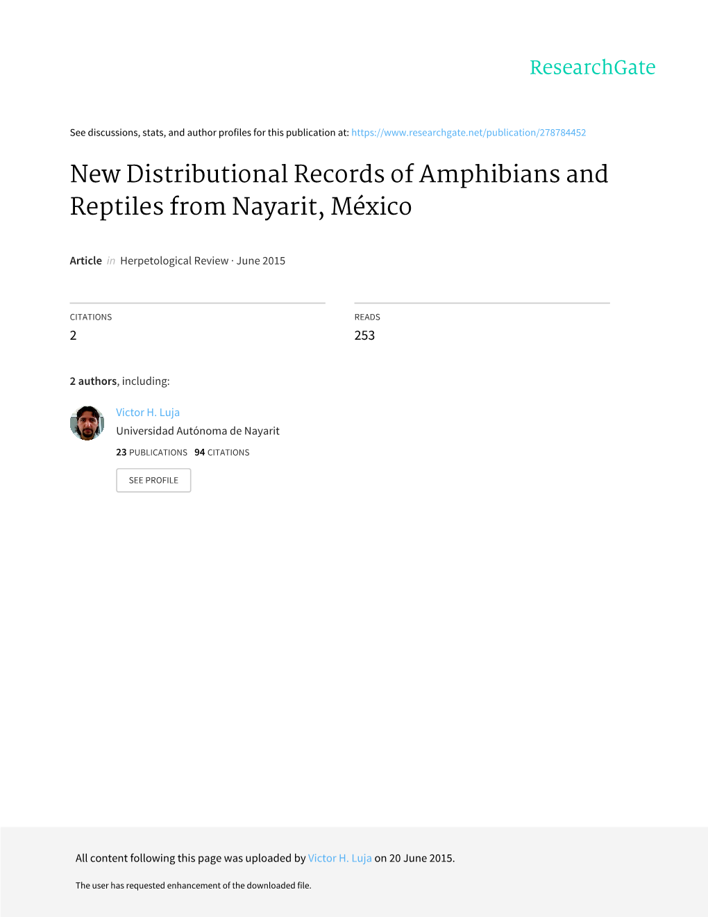 New Distributional Records of Amphibians and Reptiles from Nayarit, México