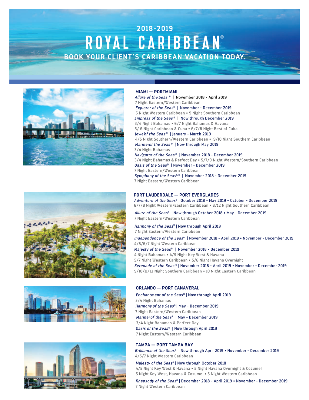 Royal Caribbean® Book Your Client’S Caribbean Vacation Today