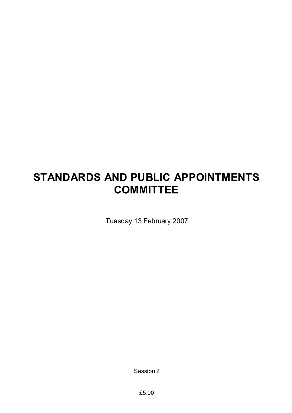 Standards and Public Appointments Committee