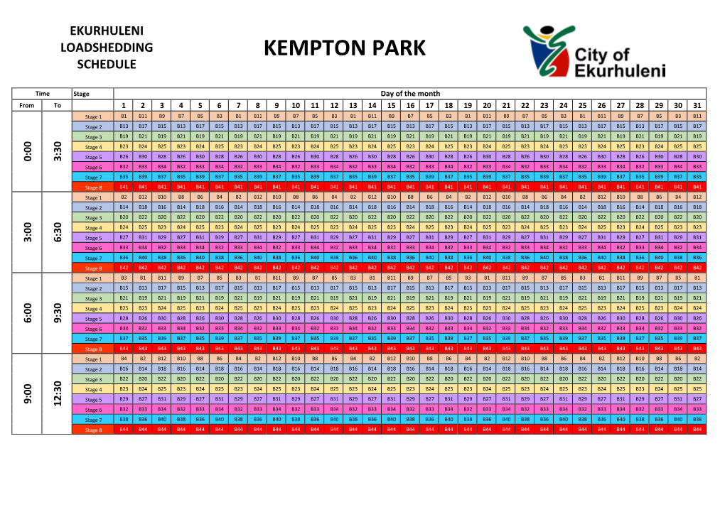 Kempton Park Schedule