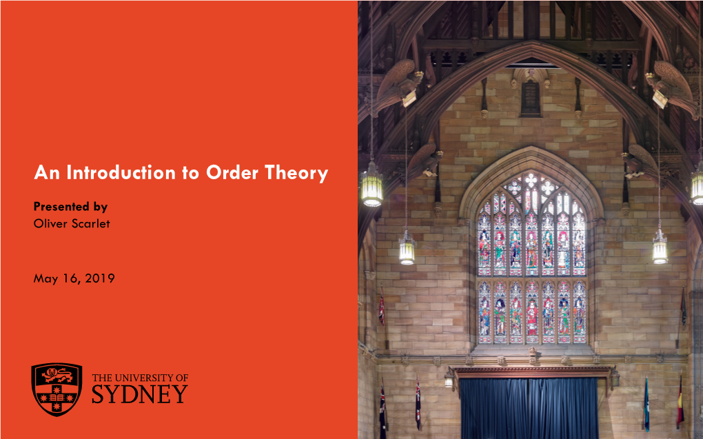 An Introduction to Order Theory