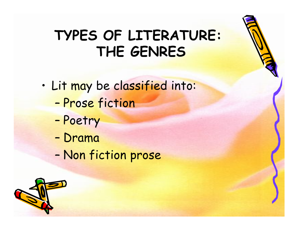 Types of Literature: the Genres