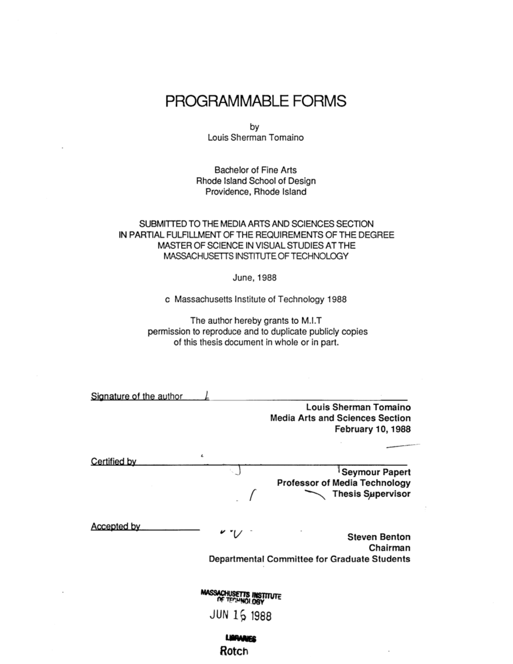 Programmable Forms