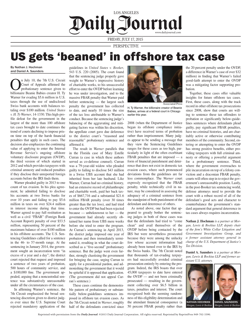 In Offshore Tax Case by Nathan J