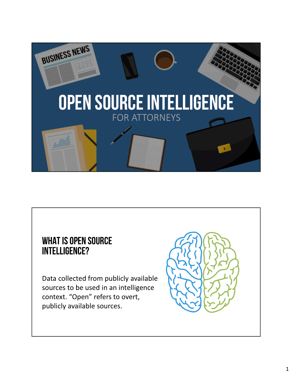 Open Source Intelligence for Attorneys