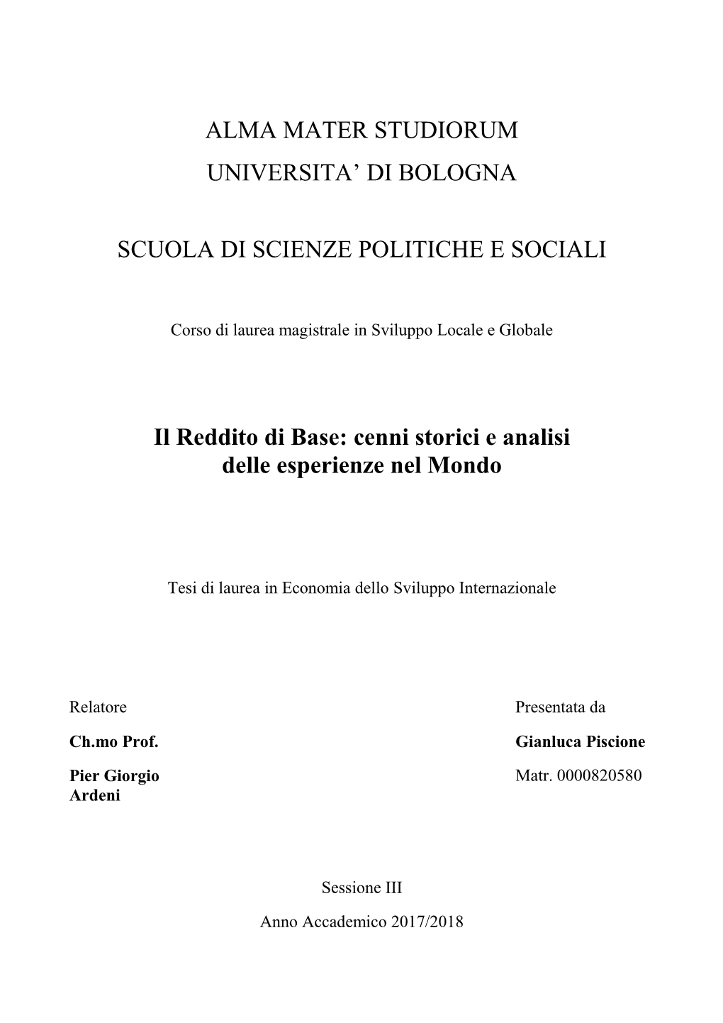Alma Mater Studiorum Universita' Di Bologna