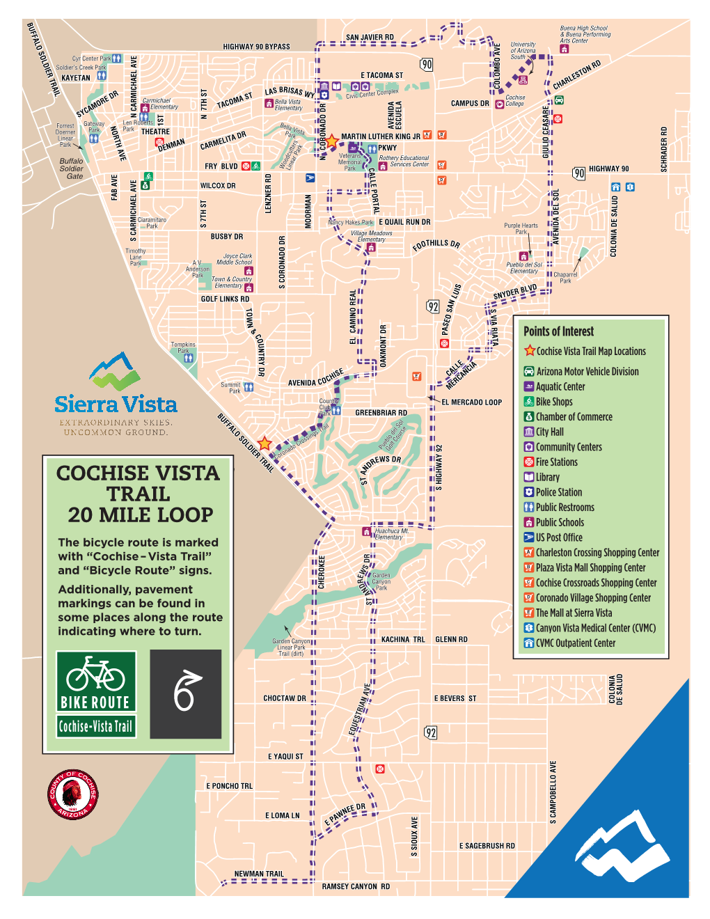 Cochise Vista Trail Map Locations