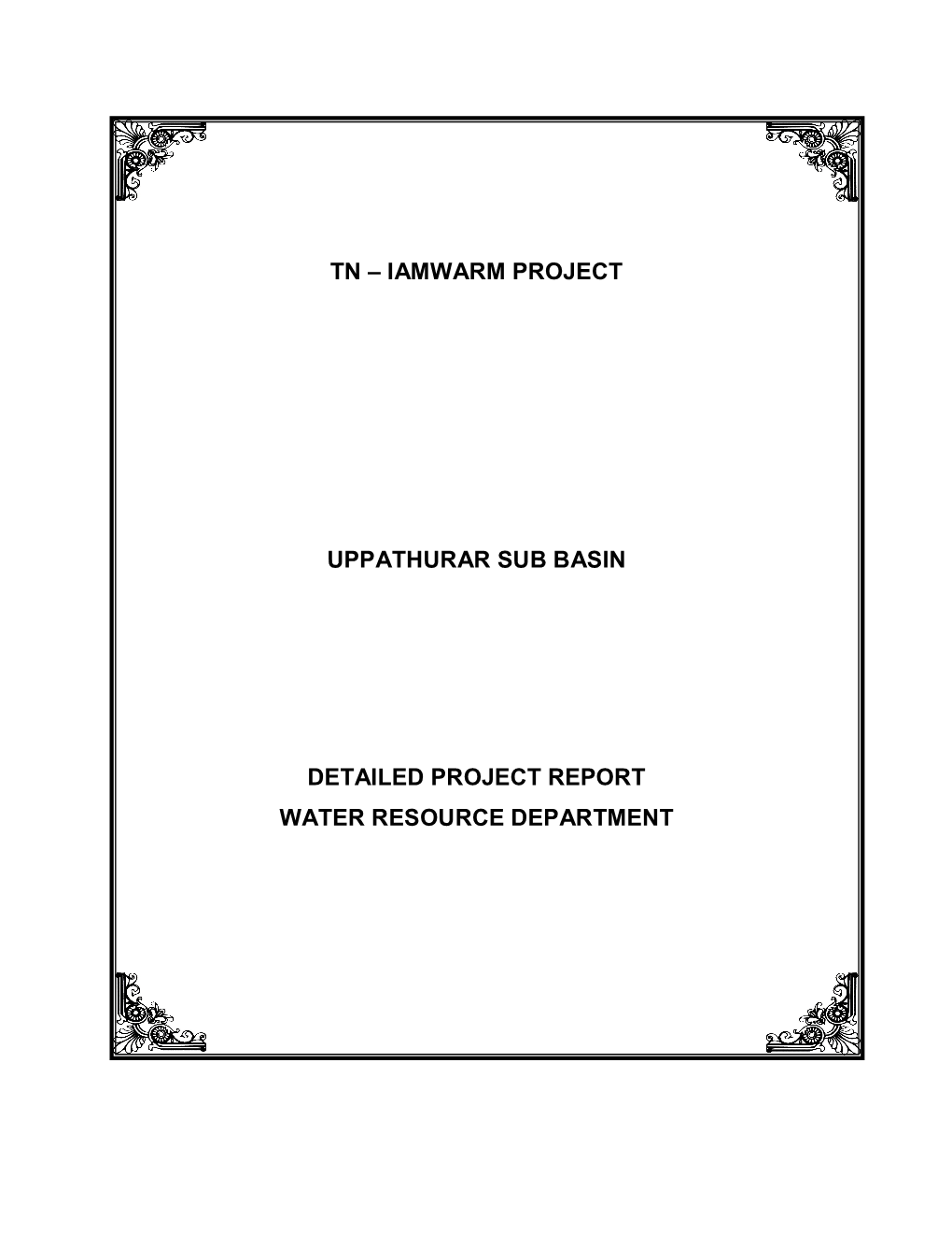 Tn – Iamwarm Project Uppathurar Sub Basin