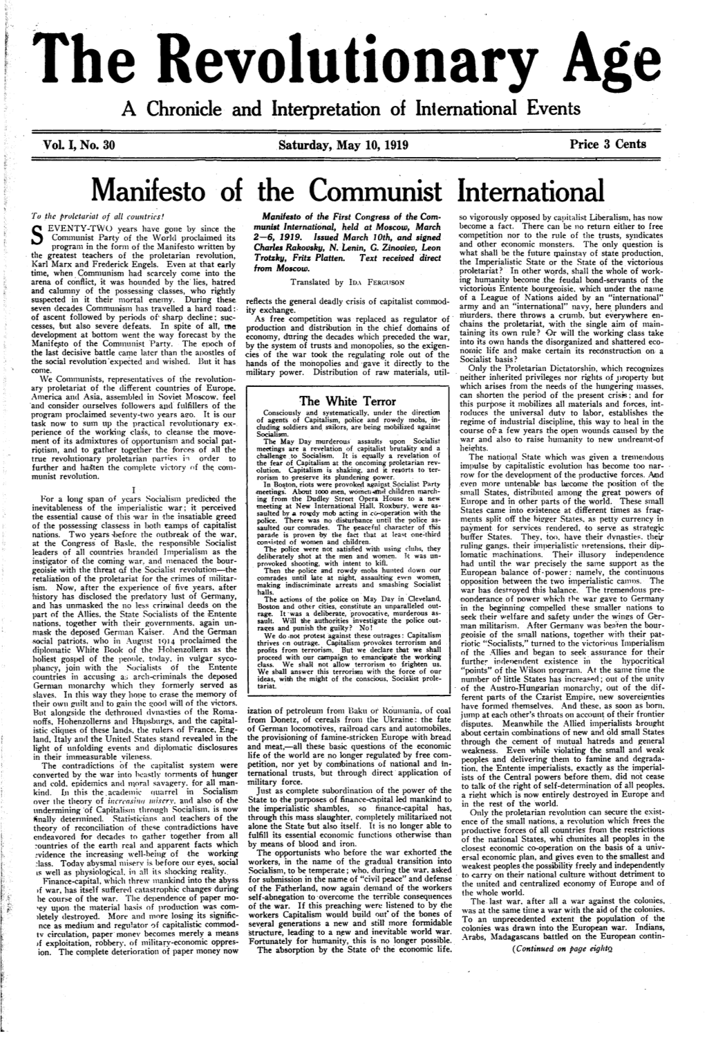 Manifesto of the Communist International