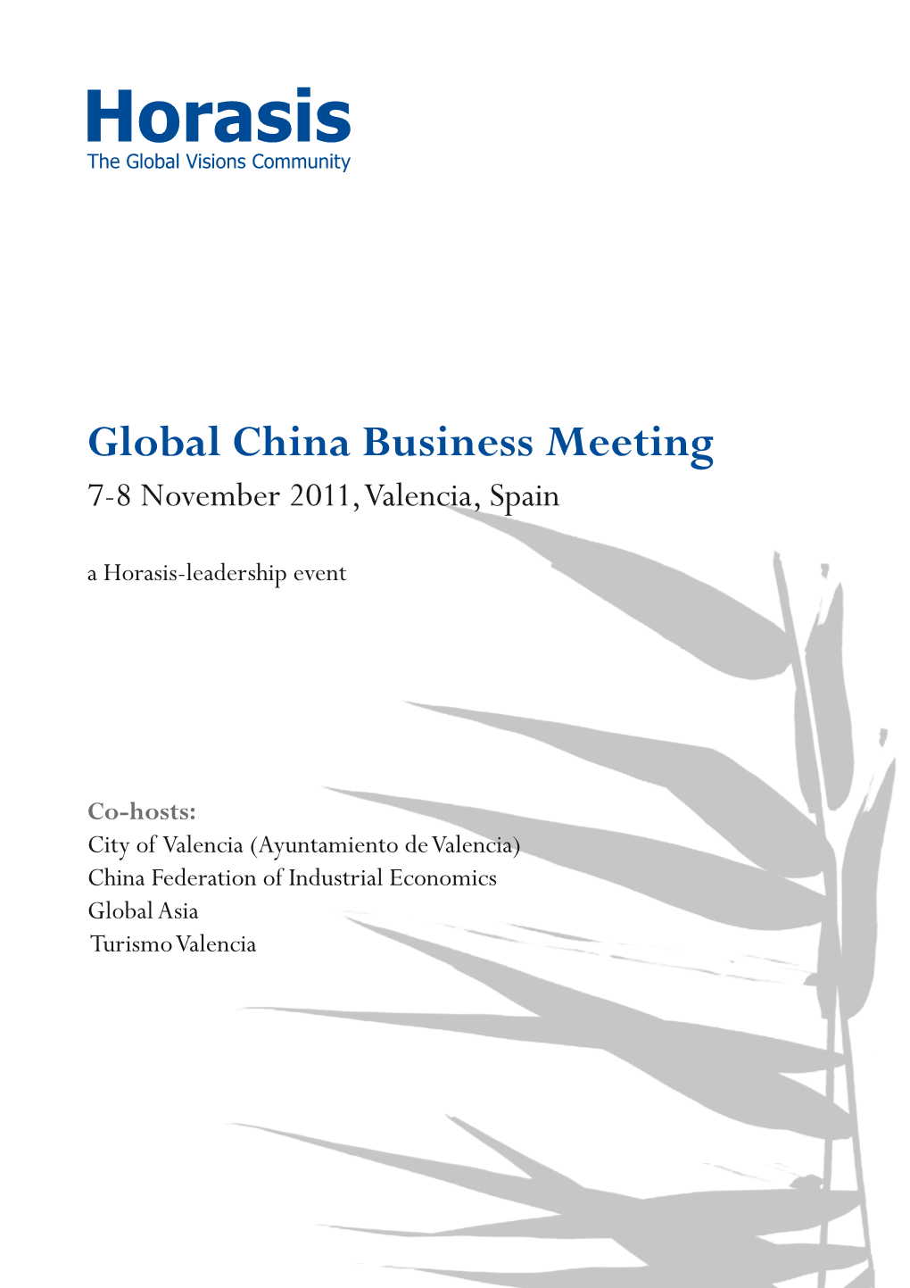 Horasis Brochure Global China Business Meeting 2011