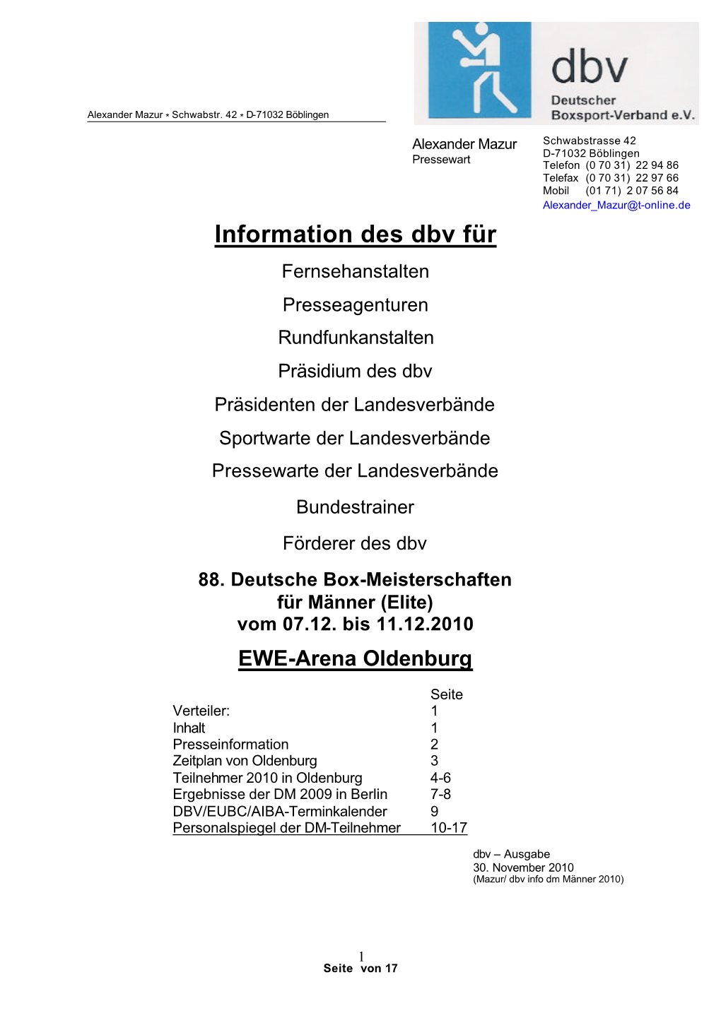 Information Des Dbv Für