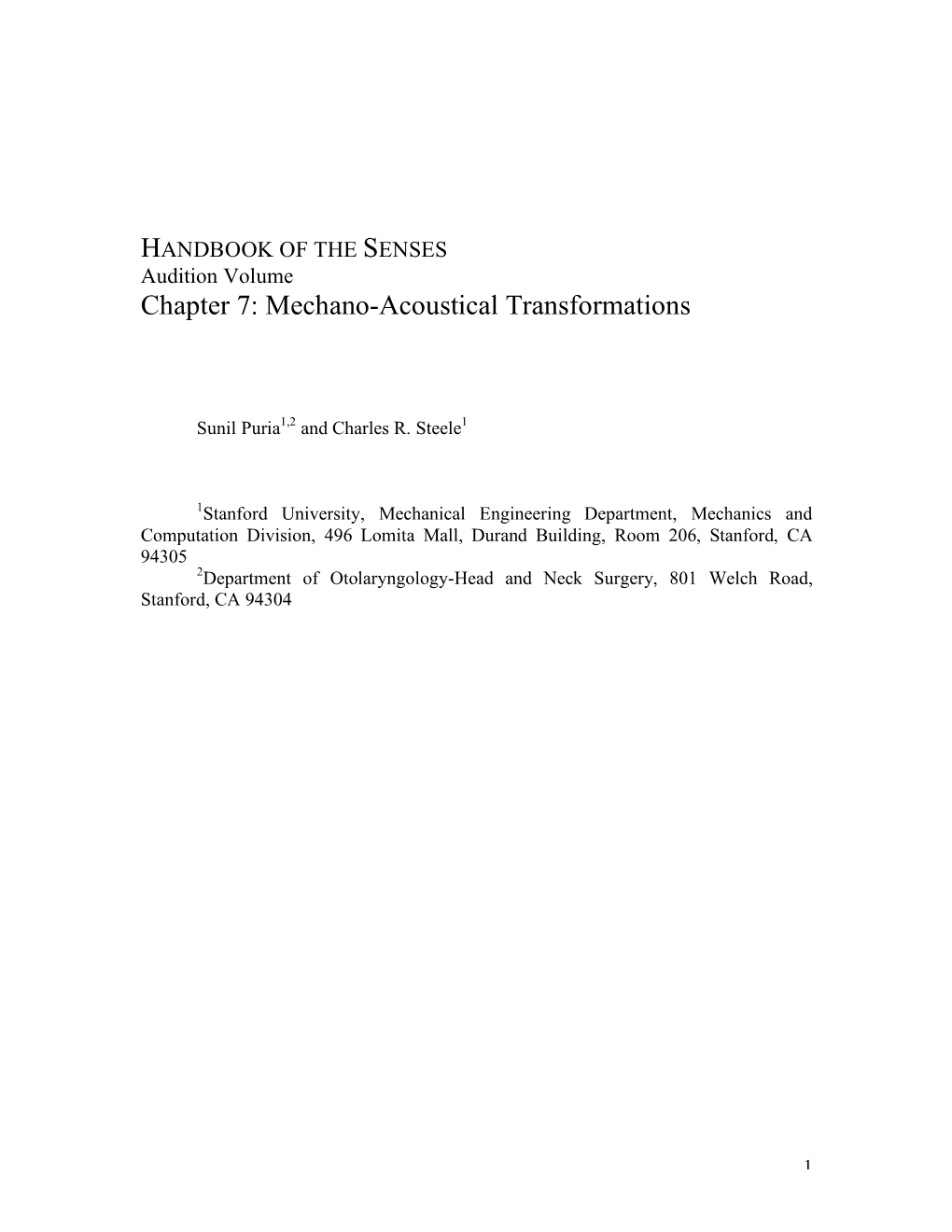 Chapter 7: Mechano-Acoustical Transformations