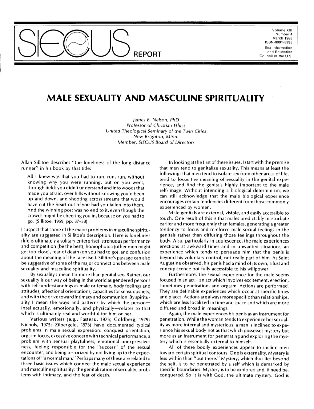 Male Sexuality and Masculine Spirituality