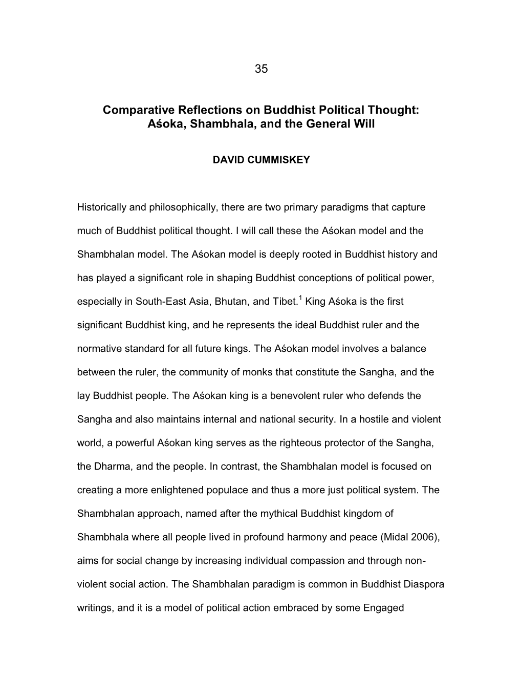 35 Comparative Reflections on Buddhist Political Thought: Aśoka