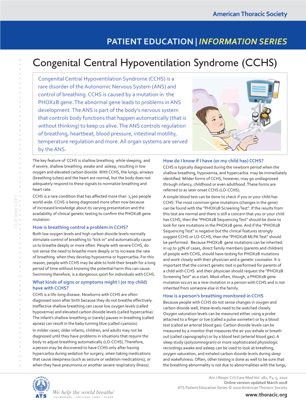 Congenital Central Hypoventilation Syndrome (CCHS)