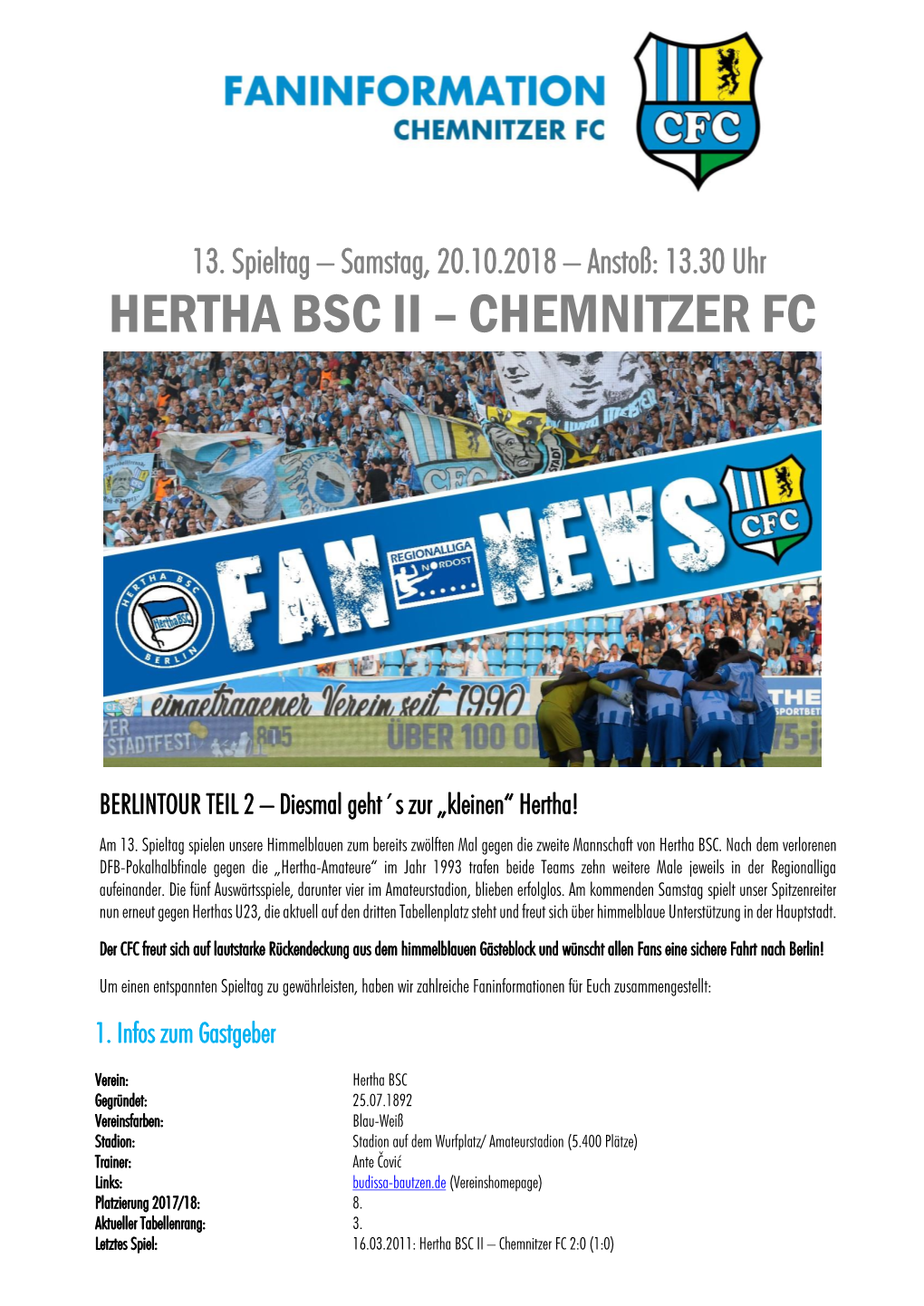 Hertha Bsc Ii – Chemnitzer Fc