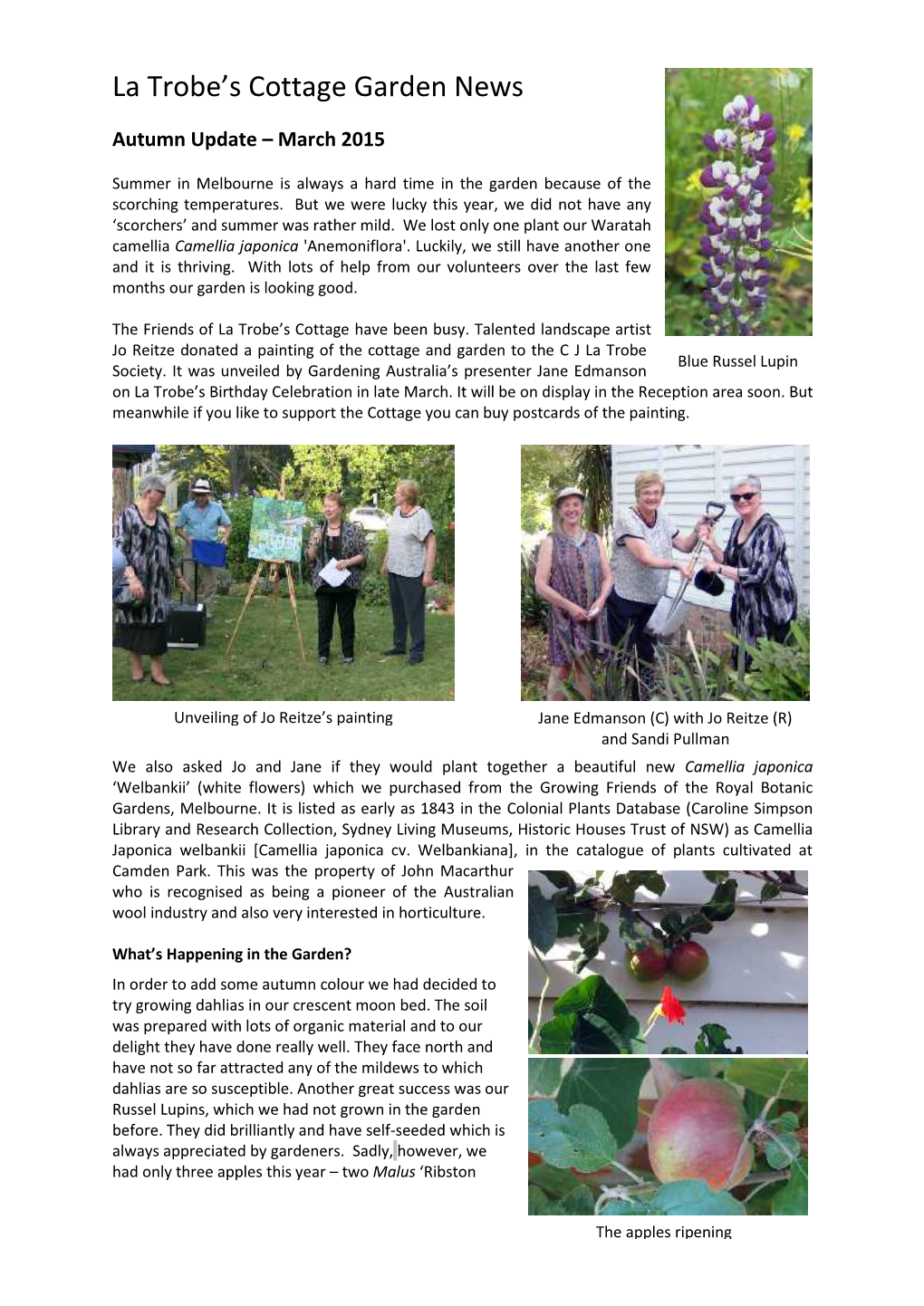 La Trobe's Cottage Garden News