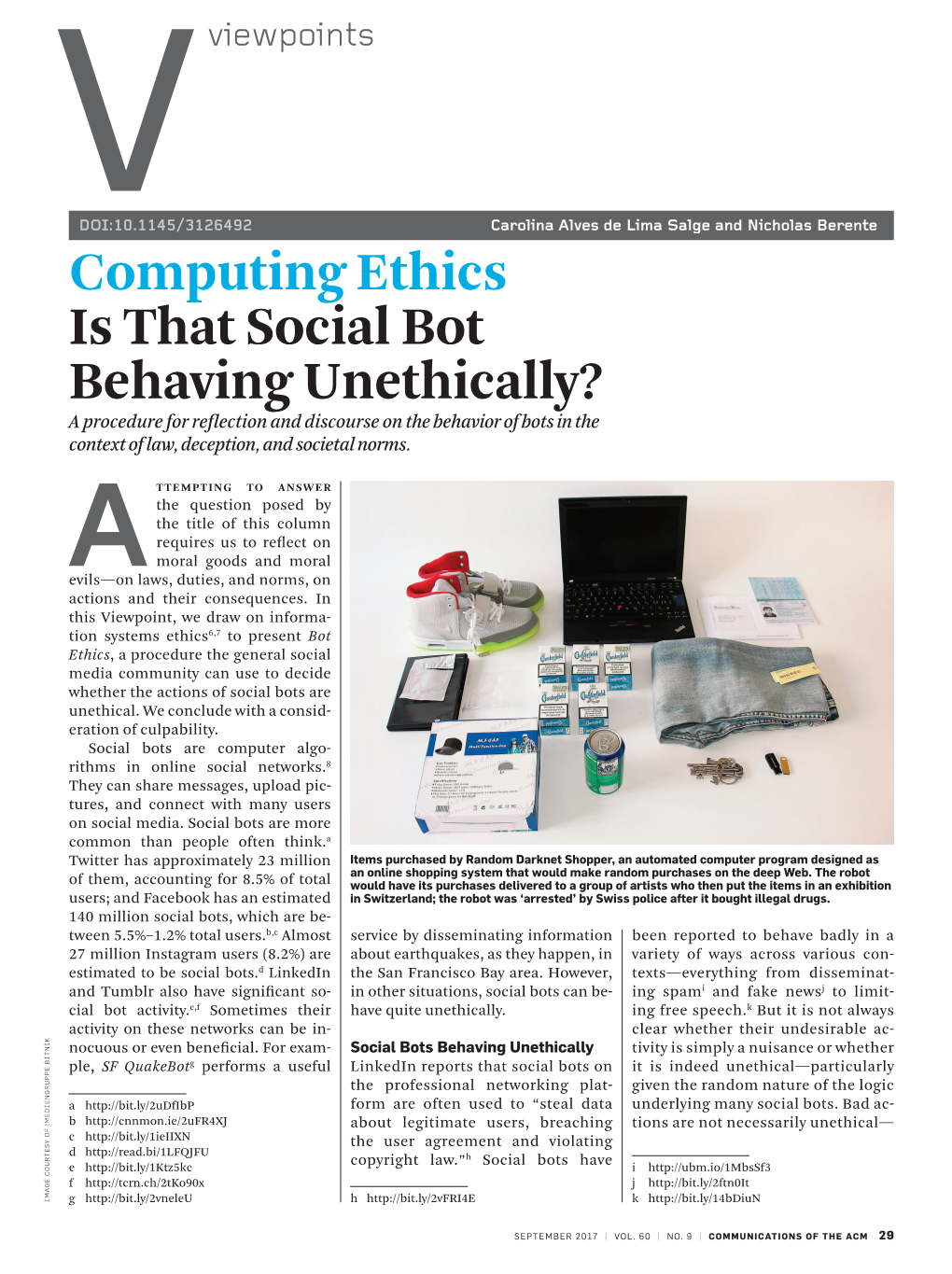 Computing Ethics Is That Social Bot Behaving Unethically?