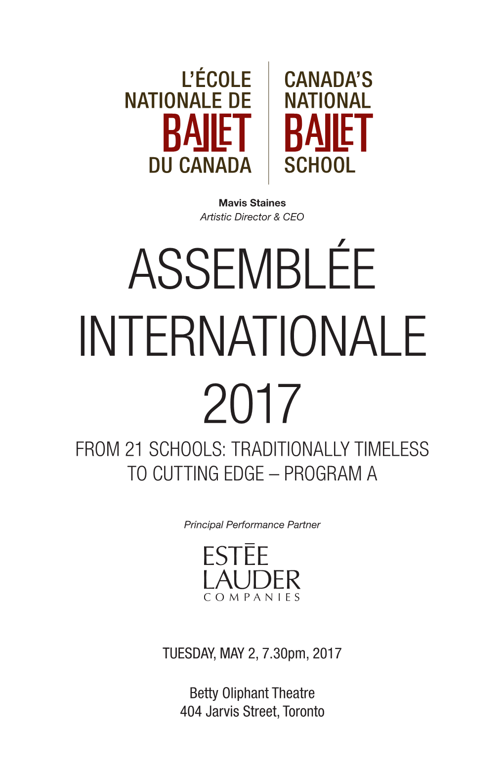 Assemblée Internationale 2017 from 21 Schools: Traditionally Timeless to Cutting Edge – Program A