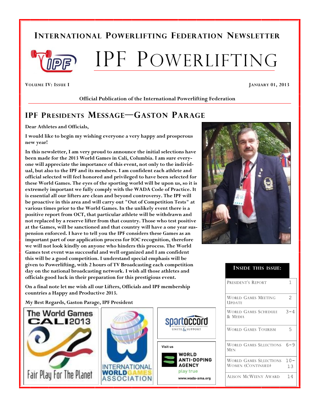 2Nd IPF Newsletter January 2013