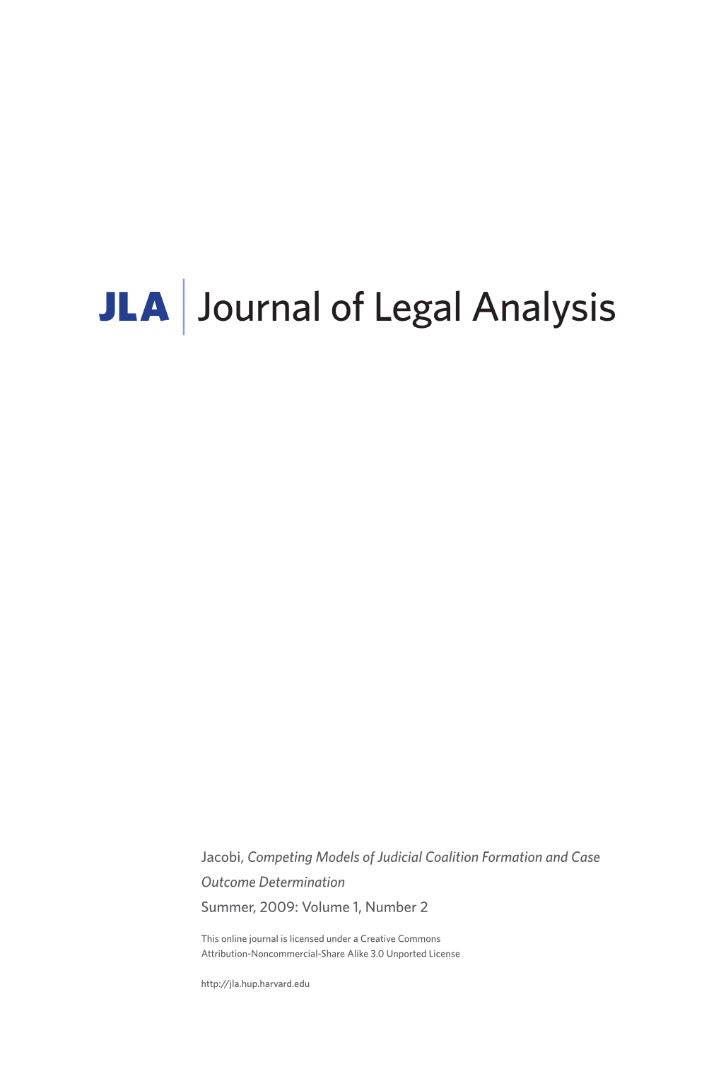 JLA Journal of Legal Analysis