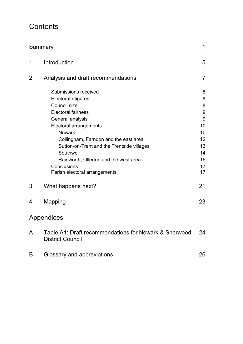 Draft Recommendations for Newark and Sherwood District Council